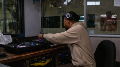 Andre Doughty at the turntable